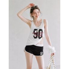 批发美式<b class='q'>街头</b>无袖背心女夏季新款小众印花百修身显瘦甜酷上衣