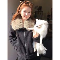 批发毛领羊羔毛外套女毛毛女冬装 2026春<b class='q'>夏</b>新款 通勤风 轻熟风 显瘦