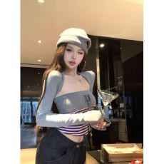批发复古时尚套装女秋季长袖开衫上衣显瘦无袖抹胸两件套 新款上市