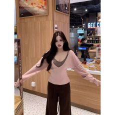 批发韩系超好看吊带长袖上衣女 初<b class='q'>秋</b>上新 简约风 复古风 宽松版型