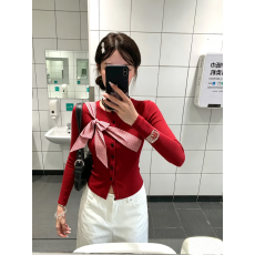 批发羊绒蝴蝶结拼接格纹设计感长袖t恤女秋季修身显瘦辣妹<b class='q'>打底衫</b>上衣