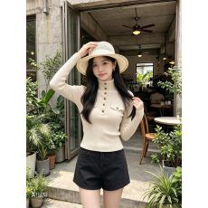批发秋季新款立领纽扣口袋<b class='q'>长袖</b>打底衫女上衣潮 2026秋季新款 松弛感