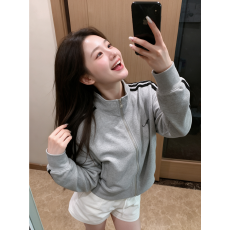 韩系立领拉链短款外套女卫衣开衫 上新款 纯欲风 辣妹风 显高