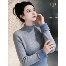 批发冬新款<b class='q'>加绒</b>加厚一体绒毛衣半高领内搭洋气打底针织衫 早秋新款