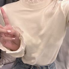 批发已出货 半高领长袖T恤女秋<b class='q'>冬</b>季打底衫上衣 秋季新品 简约风 优雅