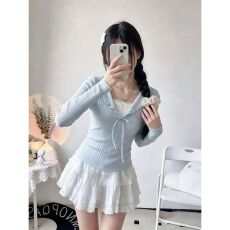 批发韩系甜辣妹上衣 秋<b class='q'>冬</b>新款 港风 松弛感 上身巨好看 巨显瘦