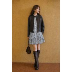 批发PU皮 内里 美式立领做旧短<b class='q'>皮衣</b>女通勤显瘦机车夹克 秋款上新