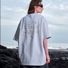 已出货 美式字母钉珠刺绣白色正肩短袖t恤女夏季宽松纯棉