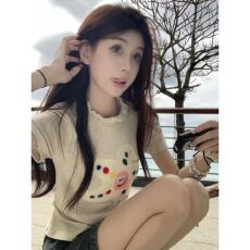 批发已出货 卡通海星印花短袖 <b class='q'>T</b> <b class='q'>恤</b><b class='q'>女</b>设计感小众圆领修身显瘦上衣