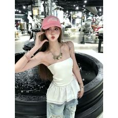 批发法式抹胸背心女<b class='q'>夏</b>季白色美背露肩修身辣妹无袖气质上新款