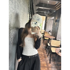 批发波点假两件坎肩长袖t恤女内搭打底衫修身新款<b class='q'>百搭</b>时尚