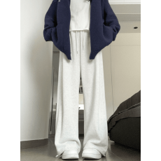 批发<b class='q'>运动裤</b>女秋冬2026新款小个子美式束脚抽绳宽松直筒休闲白灰色卫裤