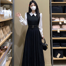 批发甜美减龄假两件收腰显瘦裙子<b class='q'>女装</b>时尚修身气质连衣裙