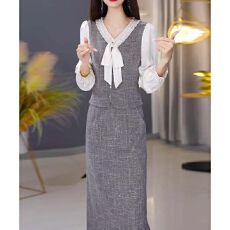 批发新款女春秋今年流行爆款高档长袖减龄轻奢连衣裙