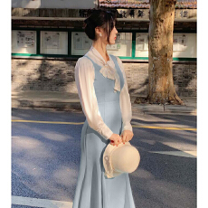 批发2026春季新款法式少女气质甜美中长款鱼尾<b class='q'>背心</b>修身连衣裙