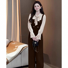 批发2026春秋季长袖修身高级感气质显瘦小香风<b class='q'>连体</b><b class='q'>裤</b>