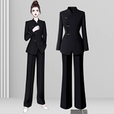 批发【两件套】新中式西装套装女春<b class='q'>秋</b>设计感小众长袖套装