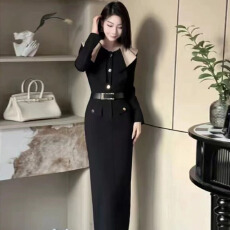 批发气质高级感收腰显瘦中长款<b class='q'>连衣裙</b>2026新款御姐风情万种裙子