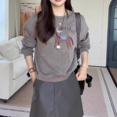 批发大码设计感印花<b class='q'>套头卫衣</b><b class='q'>女</b>装2026年春季新款胖mm宽松百搭长袖上衣