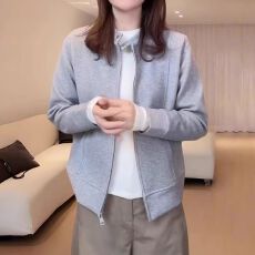 批发55棉45涤大码立领开衫外套女装春季新款胖mm韩版<b class='q'>百搭</b>显瘦长袖上衣