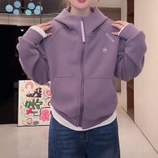 批发55棉45涤开衫<b class='q'>刺绣</b>百搭外套连帽显瘦字母女装休闲卫衣2026春季宽松