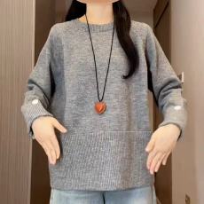 批发<b class='q'>大码</b><b class='q'>女装</b>洋气独特别致圆领针织毛衣2026春季款胖MM慵懒超好看上衣