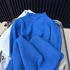 批发宝石蓝半高领针织毛衣女春季新款大码胖MM保暖叠穿软糯<b class='q'>打底衫</b>上衣