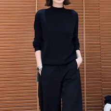 批发<b class='q'>大码</b>洋气超好看半高领针织衫女装春季新款MM时尚休闲显瘦打底上衣