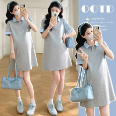 批发<b class='q'>实拍</b>现现 夏季新款韩版polo领撞色假两件显瘦连衣裙