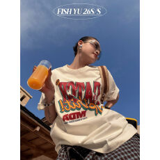 批发SOMM春装 2026新款美式复古<b class='q'>字母</b>印花宽松百搭休闲圆领短袖<b class='q'>T</b><b class='q'>恤</b>女