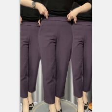 批发捻丝有口袋高腰小个子中年九分休闲裤百搭大码<b class='q'>哈伦裤</b>显瘦直筒裤