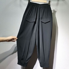 批发大码束脚<b class='q'>哈伦裤</b>女夏季薄款高腰垂感小个子九分休闲抖抖灯笼裤