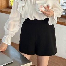 批发6/18【人棉空气层260克】<b class='q'>大码</b>显瘦百搭<b class='q'>短裤</b>女新款高腰a字阔腿热裤