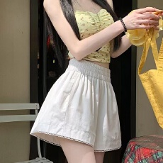 批发预6/14【钛金棉270克】宽松a字<b class='q'>短裤</b><b class='q'>大码</b>裤子热裤纯色松紧腰阔腿裤