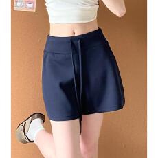 批发8/1人棉空气层/200克空气层短卫裤女夏美式辣妹运动休闲A字热裤