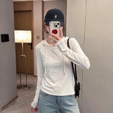 批发德绒/260克简约风连帽长袖卫衣女2026秋季<b class='q'>大码</b><b class='q'>胖</b><b class='q'>MM</b><b class='q'>修身</b>帽衫上衣