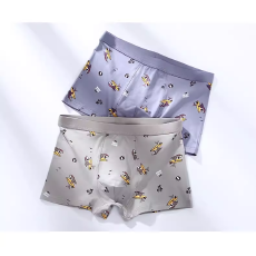 批发2026新款纯棉男士青年平角内裤透气中腰短裤四角裤男生成人底裤衩