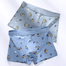 批发男士内裤男纯棉四角裤衩透气青少年潮流印花男生平角裤头秋冬新款