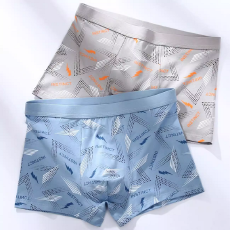 批发男士内裤纯棉四角短裤衩透气青少年潮流印花男生平角裤头秋冬新款