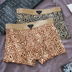 批发男士内裤青少年纯棉裤秋冬款潮流印花男裤抑菌透气舒适四角短裤头