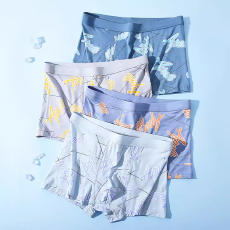 批发新款男士四角内裤裤衩抗菌印花宽松透气大码青学生平角短裤