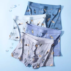 批发男生内裤男士平角裤潮流青少年初高中学生潮流印花四角短裤