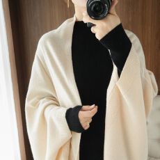 批发针织开衫女外搭罩衫宽松搭肩洋气外套披肩