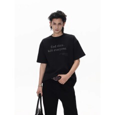 批发夏季美式潮牌重磅纯棉 T 恤宽松透气百搭显瘦潮流休闲舒适上衣