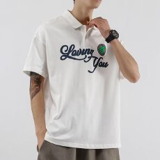 批发时尚潮牌翻领 <b class='q'>T</b> <b class='q'>恤</b>简约百搭<b class='q'>个性</b>设计感宽松显瘦潮流休闲上衣