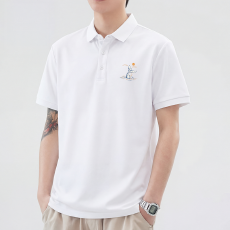 批发夏季新款潮牌男短袖 POLO 衫 修身高端休闲翻领纯色 打底基础百搭