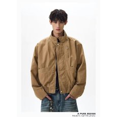 批发<b class='q'>韩版</b>潮流宽松夹克男春秋新款百搭休闲帅气显瘦工装风外套上衣