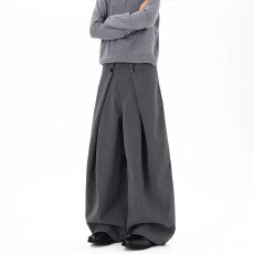 批发2026 年新款男士西装裤高腰显瘦宽松阔腿裤垂感百搭休闲长裤潮