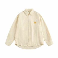 批发简约条纹长袖衬衫宽松百搭透气舒适通勤日常显瘦时尚上衣