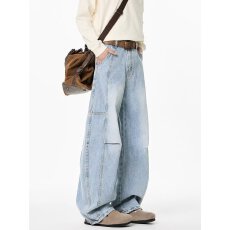 宽松牛仔裤男士潮流休闲长裤